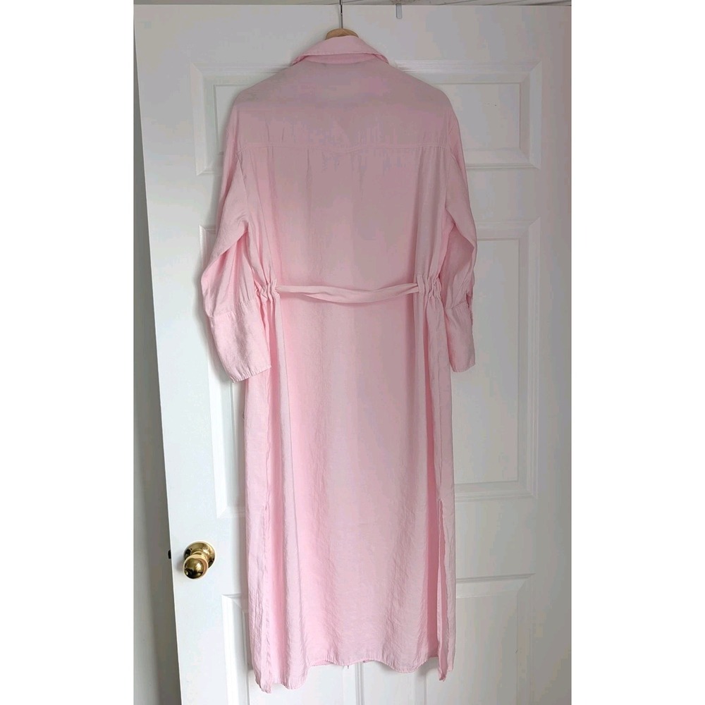 Zara Soft Pink Midi Shirt Dress with D-Ring Belt - Picture 7 of 16